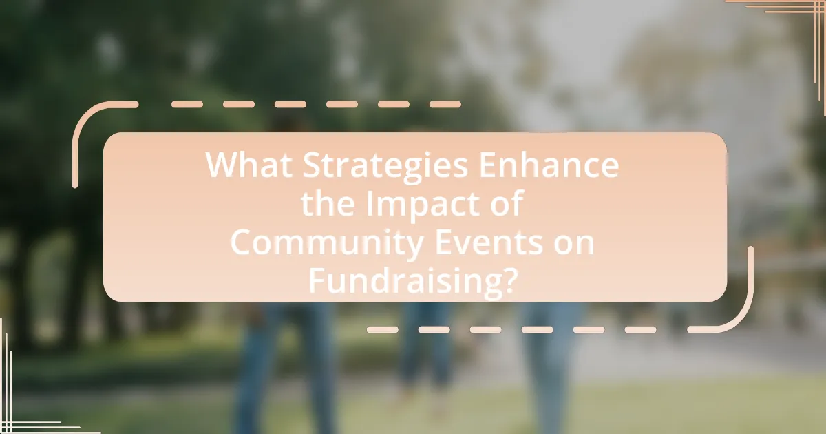 What Strategies Enhance the Impact of Community Events on Fundraising?