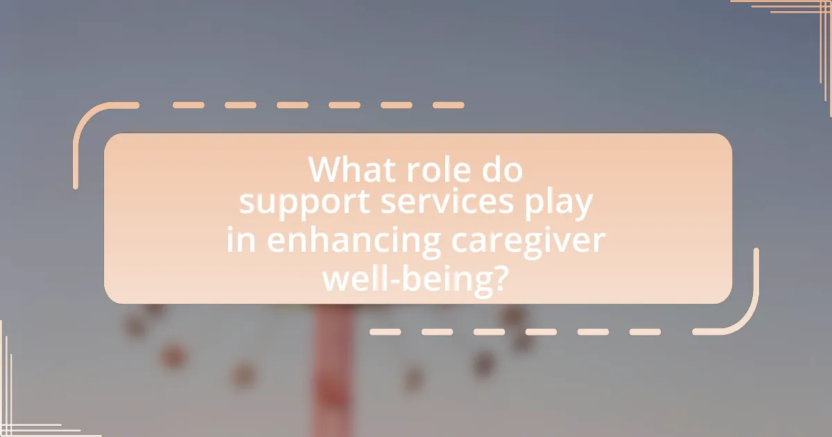 What role do support services play in enhancing caregiver well-being?
